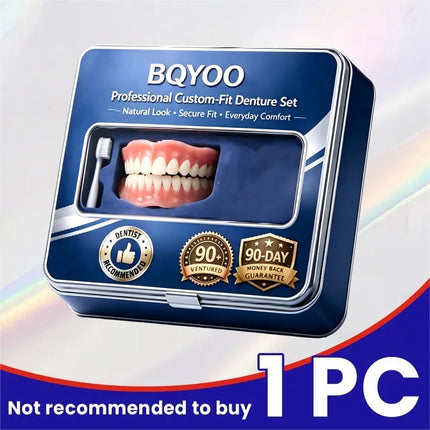 Silicone Cosmetic Dentures — Full Upper & Lower Set, Comfort Fit