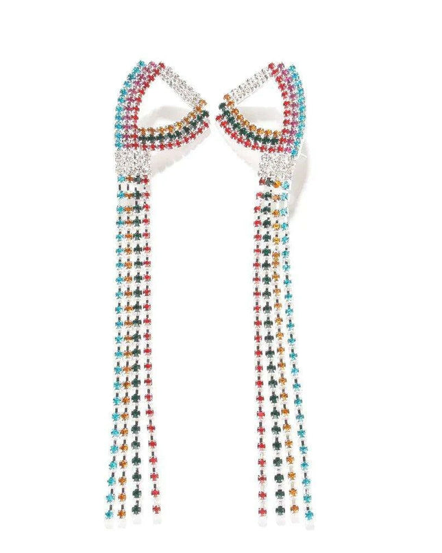 Colorful Crystal Tassel Dangle Earrings for Bold Fashion Statements