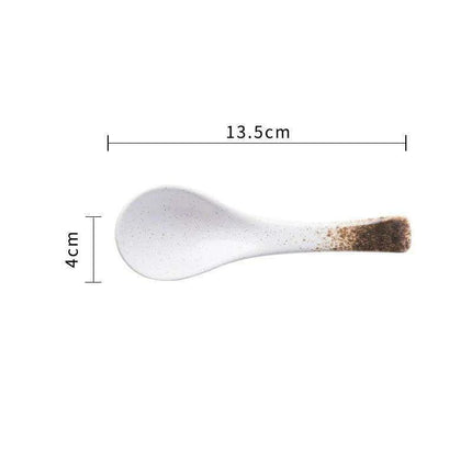 Chic Japanese Ceramic Soup Spoon - A Fusion of Style and Function for Culinary Enjoyment