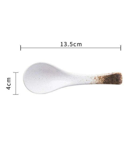 Chic Japanese Ceramic Soup Spoon - A Fusion of Style and Function for Culinary Enjoyment