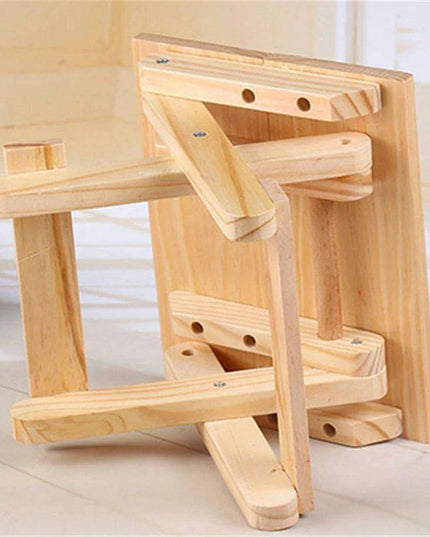 Kids' Solid Wood Folding Stool - Perfect Portable Seat for Camping & Home Use