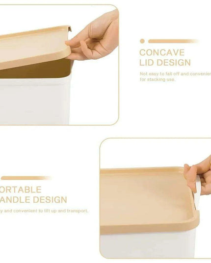 Versatile 8-Piece White Plastic Storage Bins Set for Ultimate Organization