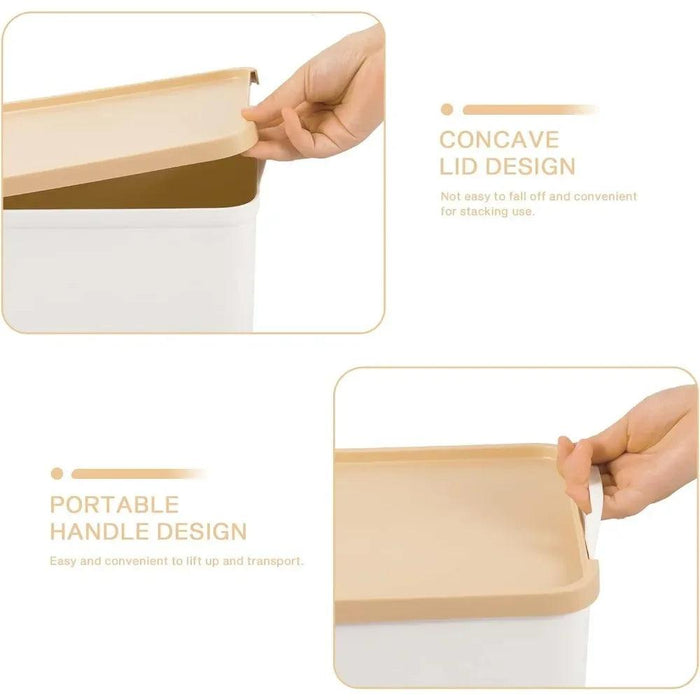 Versatile 8-Piece White Plastic Storage Bins Set for Ultimate Organization