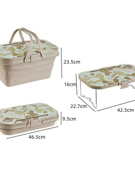 Ultimate All-in-One Picnic Basket for Outdoor Adventures - Compact and Versatile Storage Solution