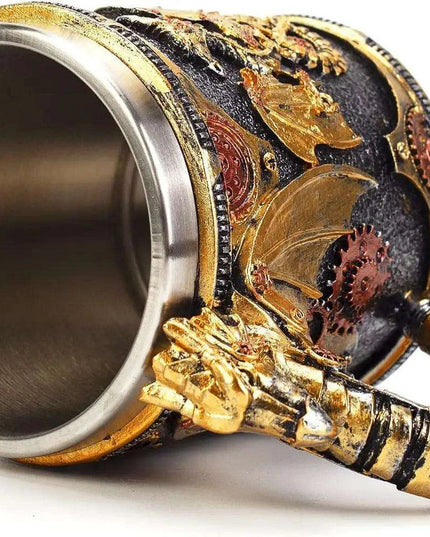 Steampunk Dragon Adventure Stainless Steel Mug - Exceptional Father's Day Present