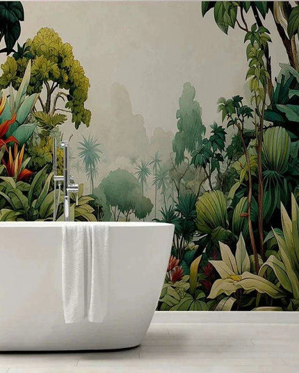 Tropical Haven Handcrafted Rainforest Wall Mural