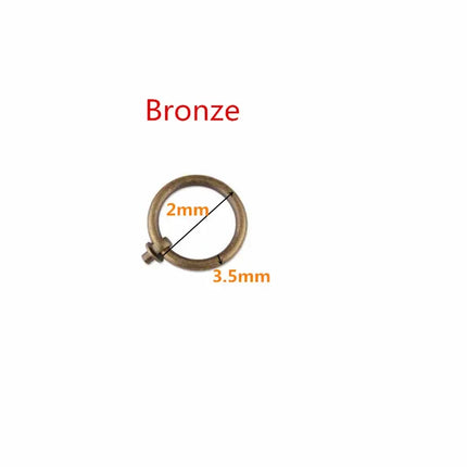 Modern Solid Brass Round Ring Cabinet Handle — Single Hole Drawer Pull, Copper or Bronze, 20mm to 60mm