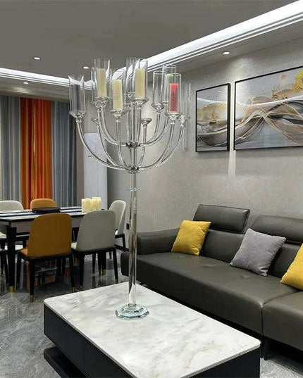Elegant 13-Arm Crystal Candle Holder