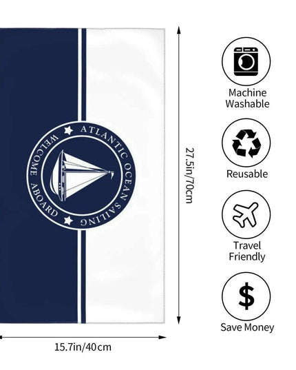 Customizable Luxurious Navy Blue Microfiber Towel - Your Perfect Travel Companion