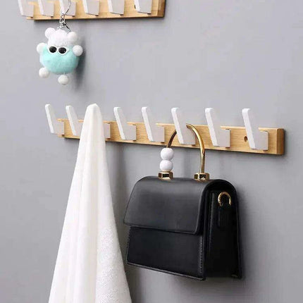 Stylish Solid Wood Wall-Mounted Coat Rack for Chic Home Organization
