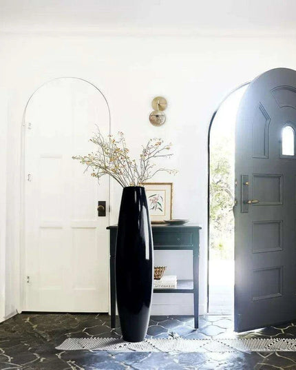 Elegant Black Resin Oversized Floor Vase for Stunning Home Decor