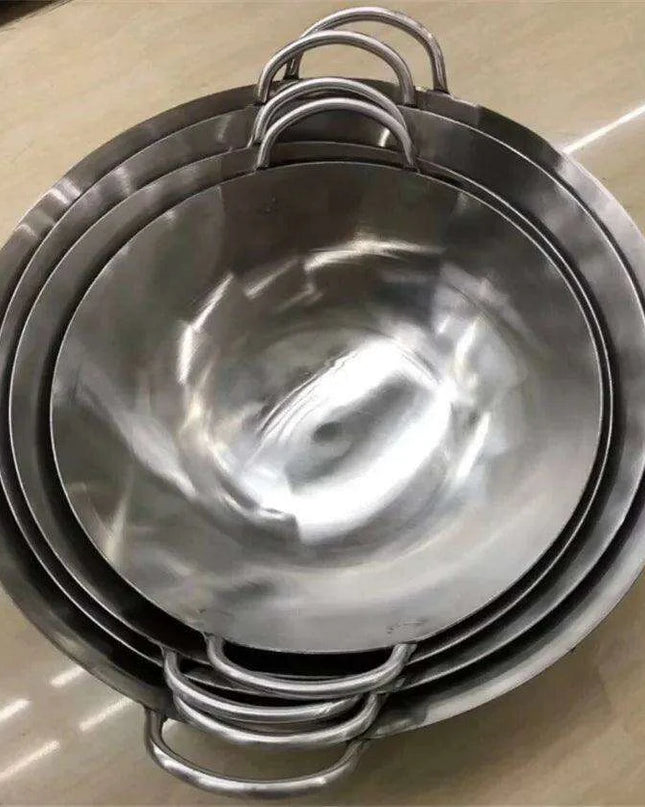Premium 304 Stainless Steel Wok for Outdoor Culinary Adventures