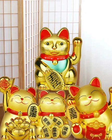 Solar-Powered Waving Lucky Cat Figurine - A Symbol of Joy and Good Fortune