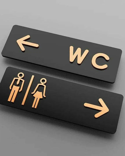 Sleek Acrylic Restroom Signs: Modern Directional Set for Men's and Women's Bathrooms