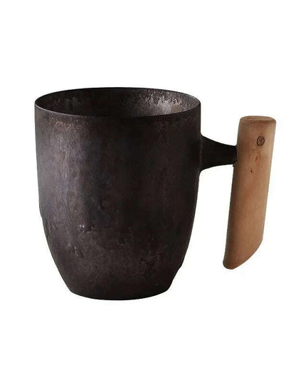 Nordic Charm Ceramic Coffee Mug with Hanging Ear and Gilt Couple Design