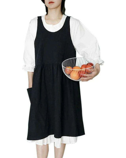 Chic Ruffled Cotton-Linen Apron for Women - Ideal for Cooking and Floral Creativity