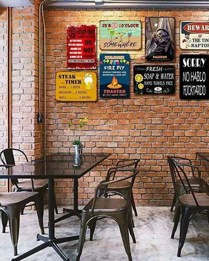 Vintage Elegance Metal Wall Art for Home and Office Spaces