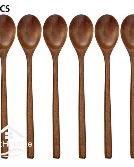 6-Piece Sustainable Bamboo Kitchen Utensil Set with Tree Paint Finish