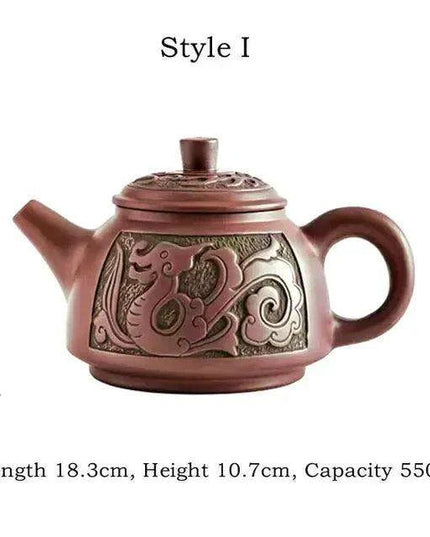 Handcrafted Purple Clay Teapot - Authentic