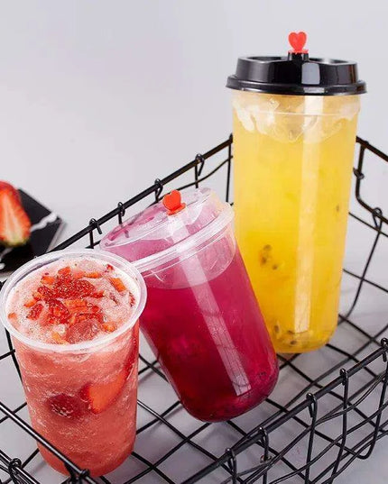 Clear Plastic Dessert Cups with Lids - 100-Count for Smoothies and Iced Beverages