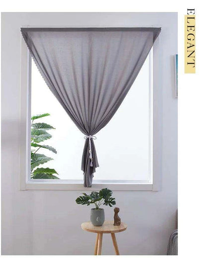 Adhesive Semi-Blackout Short Curtains for Easy Home Makeover
