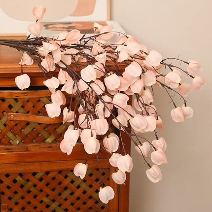 White Roses 3pcs 100cm Silk Fruit Branches - Autumn Restaurant Decor
