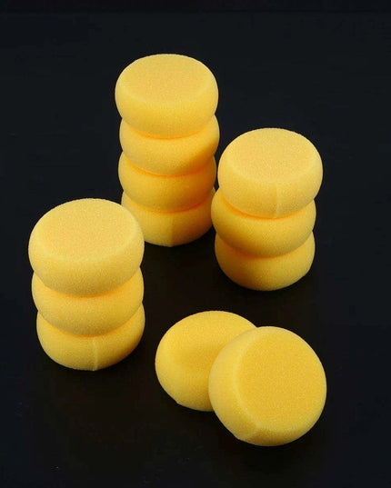 Golden Sunshine Creative Sponge Set - 12 Round Watercolor Tools for Artistic Expression