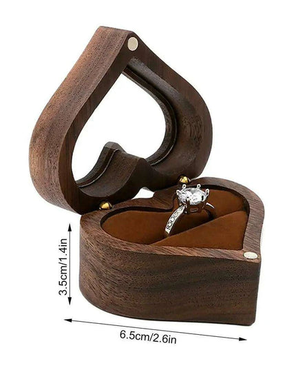 Elegant Heart-Shaped Walnut Jewelry Box - The Perfect Love Token for Special Moments