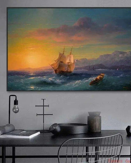 Sailboat Serenity Coastal Canvas Art for Contemporary Home Decor