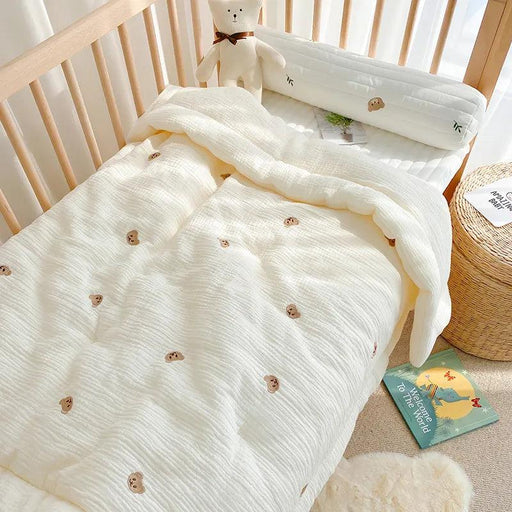 Charming Kawaii Bear Soft Cotton Baby Blanket Set - Ideal for Infants