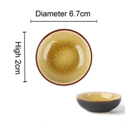 Chic Ceramic Soy Sauce Dipping Dish Set with Multi-Purpose Serving Tray