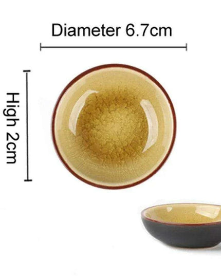 Chic Ceramic Soy Sauce Dipping Dish Set with Multi-Purpose Serving Tray