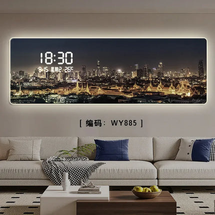 Xinfei Luxury LED Wall Clock - Modern Design, Big Size Mural Art