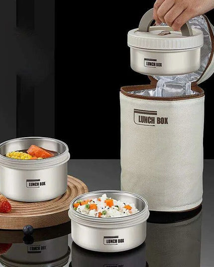 Stainless Steel Thermal Bento Lunch Box Set with Portable Stackable Design