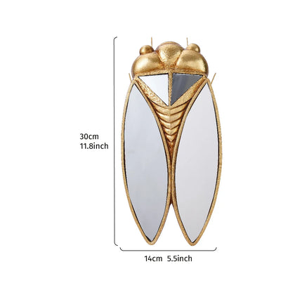 Romantic Party Golden Cicada Mirror Surface Insect Pendant Wall Decor