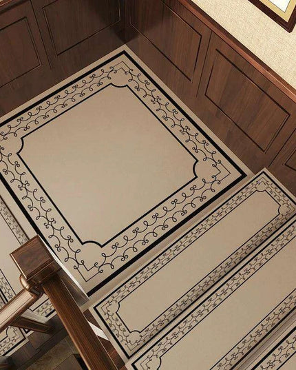 Elegant Non-Slip Leather Stair Mat - Premium Water-Absorbent Carpet for Home Elegance