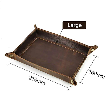 Elegant Leather Desktop Organizer Tray - Stylish Storage Solution