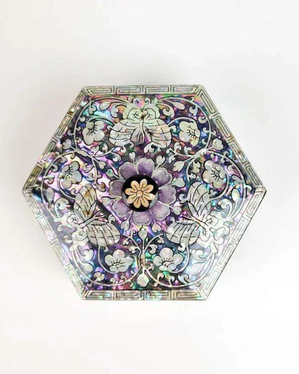 Elegant Mother of Pearl Floral Jewelry Organizer