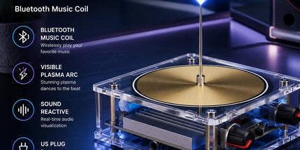 LuckyNexus Music Coil Bluetooth Speaker with Sound Reactive Plasma Arc