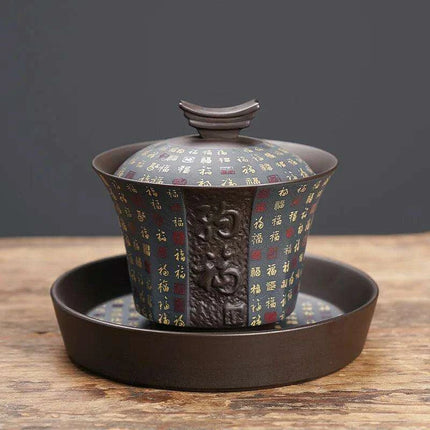 Elegant Purple Clay Tea Infuser Teapot - Ideal for Cozy Tea Gatherings