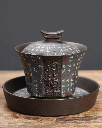 Elegant Purple Clay Tea Infuser Teapot - Ideal for Cozy Tea Gatherings