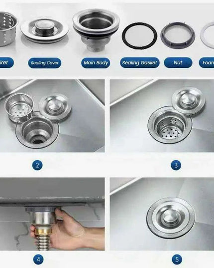 Advanced Stainless Steel Sink Drainage System with Anti-Odor Features and Flexible Installation Options