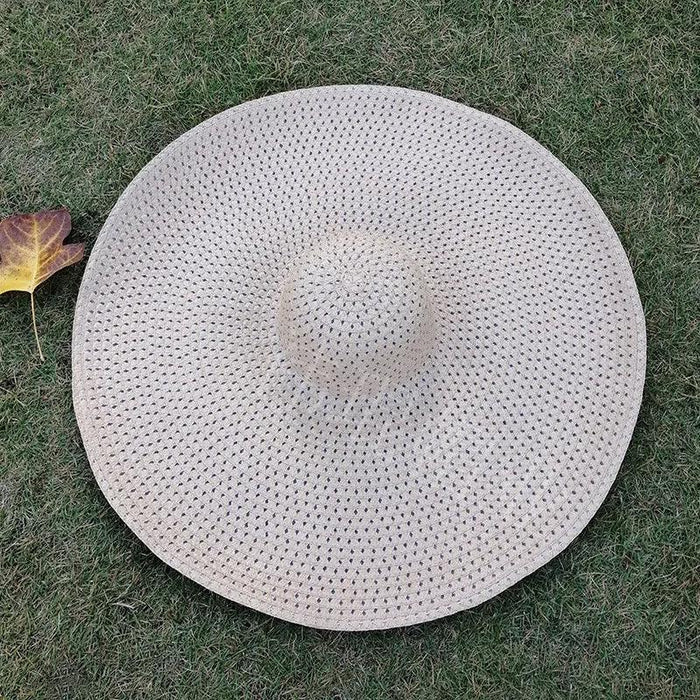 Extra-Wide 25cm Brim Floppy Straw Sun Hat for Women - UV Protection, Travel-Friendly Summer Essential - Wholesale Options Available
