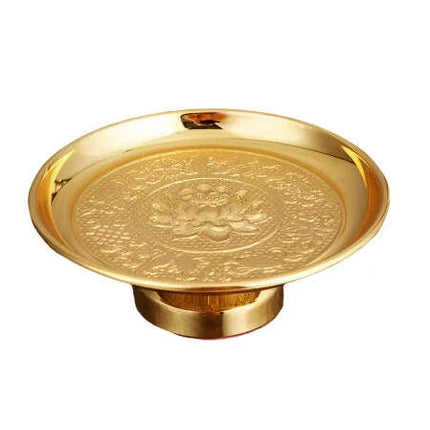 Elegant Lotus Metal Offering Dish for Spiritual Serenity and Home Decor