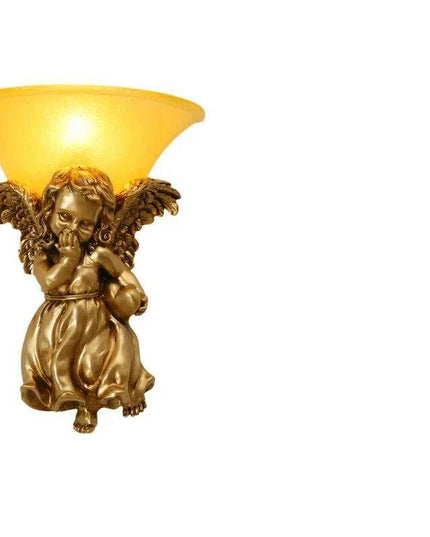 Whimsical Nordic Angel Resin Wall Lights - Unique LED Decor for Indoor Spaces