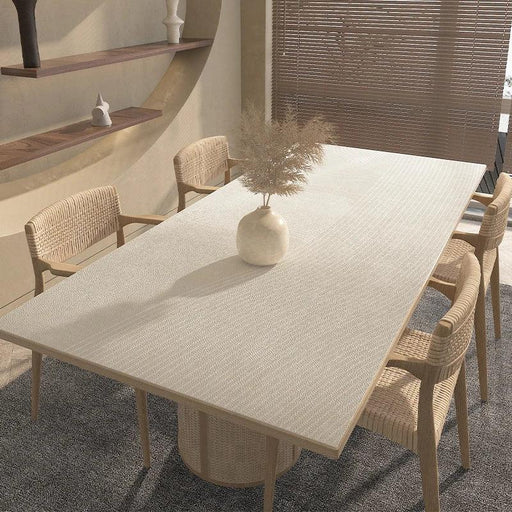 Chic Apricot PVC Leather Table Protector | Versatile and Elegant Dining Essential