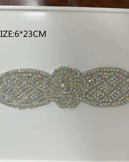 Glimmering Silver Rhinestone Floral Applique: Elegant Fashion Upgrade Accessory