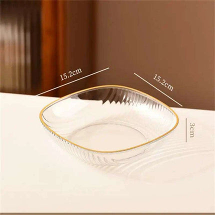 Chic Clear Serving Tray with Holder - Ideal for Elegant Salads and Snacks