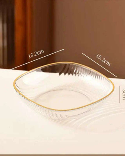 Chic Clear Serving Tray with Holder - Ideal for Elegant Salads and Snacks