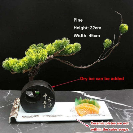 Elegant Floral Sashimi Display Set for a Luxurious Dining Experience